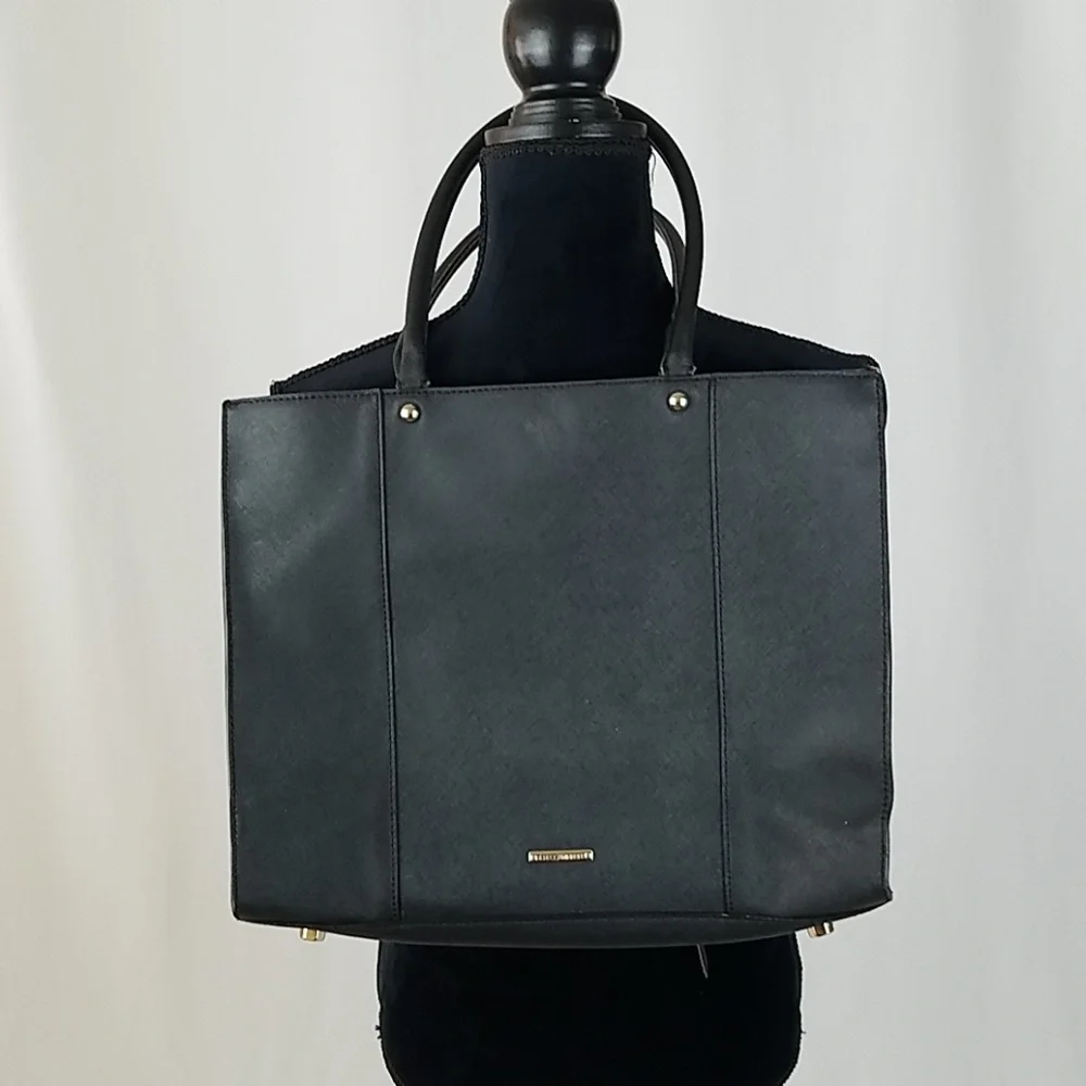 Rebecca Minkoff black large square‎ leather bag